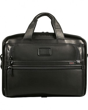 tumi leather brief