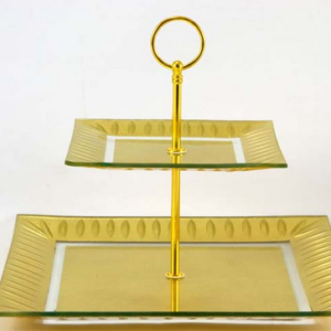 gold petit fours tiered tray