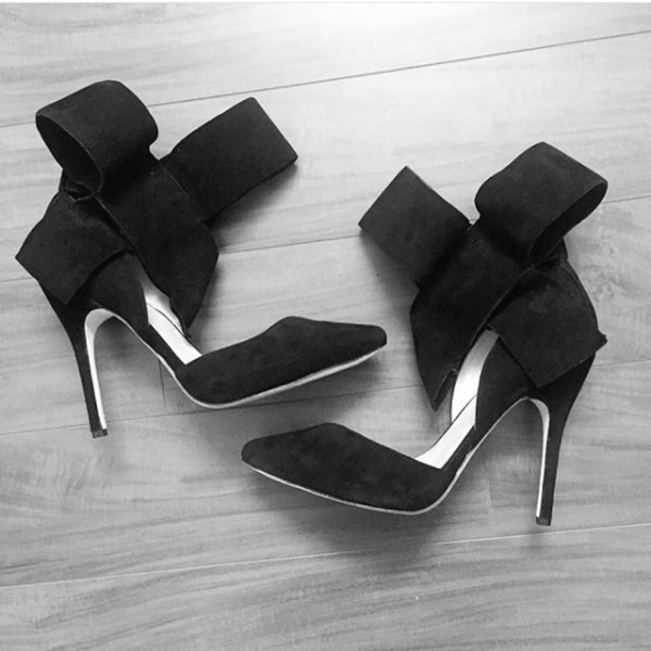 black bow tie heels