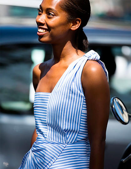 one way or another, a one-shoulder striped top