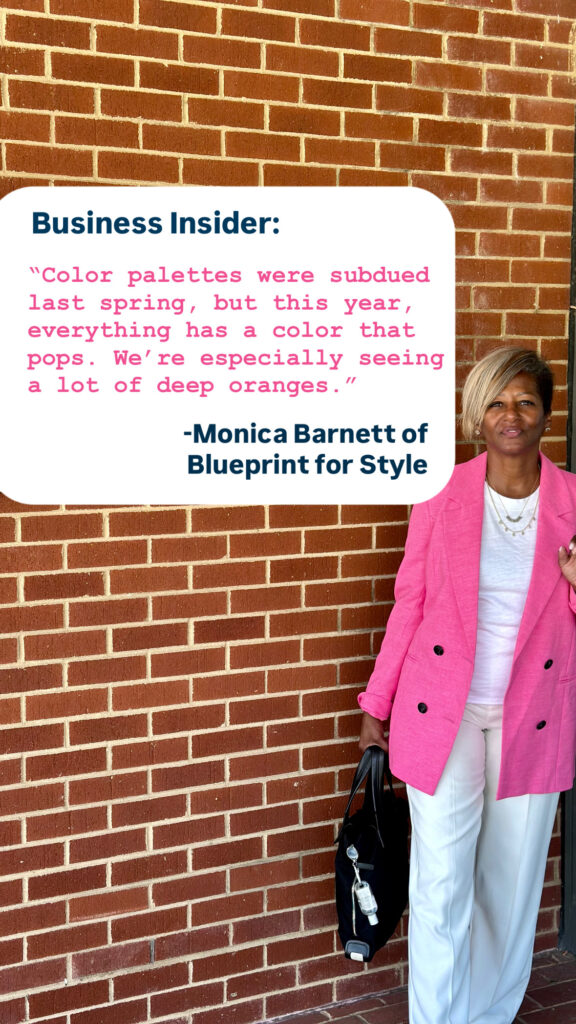 Black girl in pink blazer and white clothing